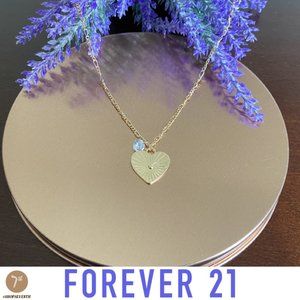 NWOT Forever 21 Dainty Gold Necklace Best Friend Bridesmaid Heart Charm Choker